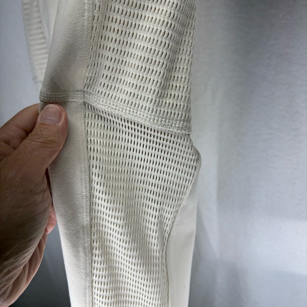 Alo Yoga High Waist Mesh Panel‎ Leggings Cream XS Athleisure Workout - Picture 3 of 6